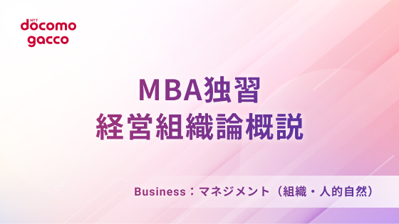 MBA独習 経営組織論概説